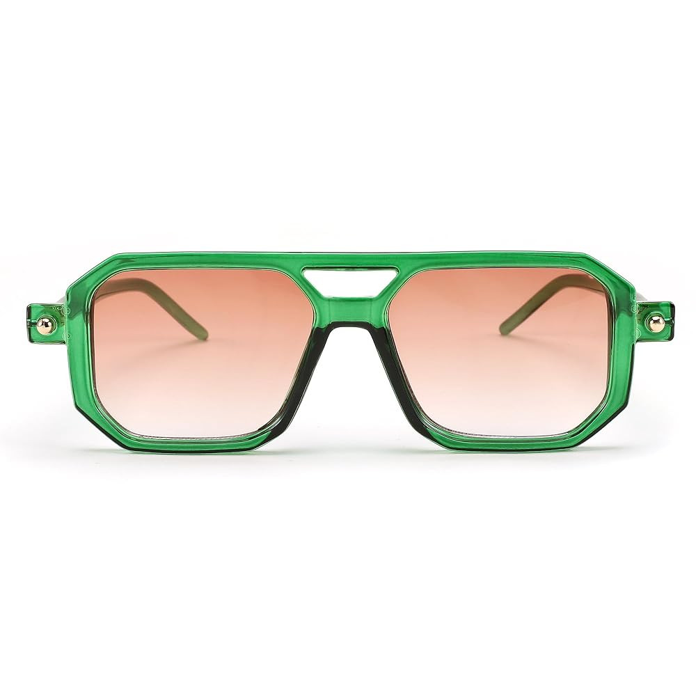 FEISEDY Vintage Square 70s Flat Aviator Sunglasses Women Men Classic Retro Stylish Frame UV400 Sunglasses B2622