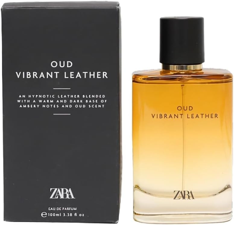 Zara Oud Vibrant Leather EDP Eau De Parfum Cologne for Men 100 ML (3.38 FL. OZ)