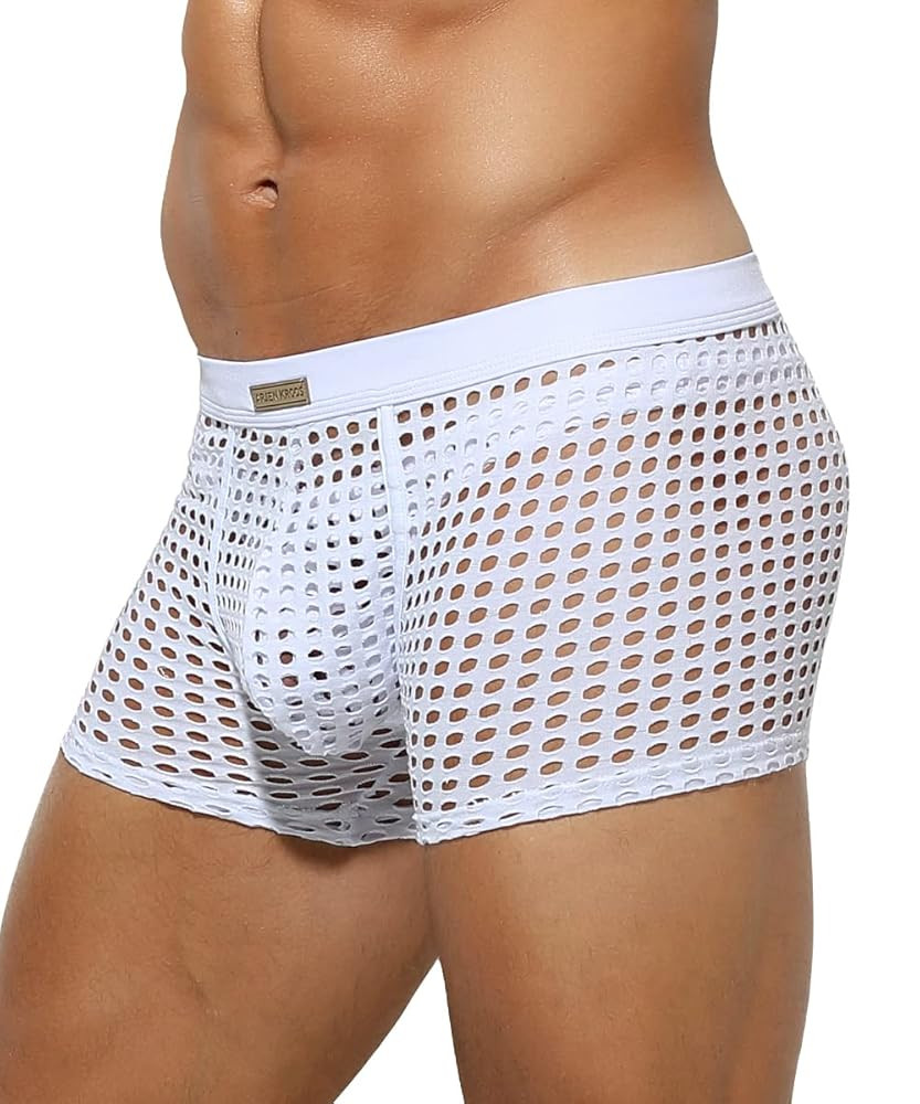 Arjen Kroos Men's Sexy Underwear Mesh Breathable Boxer Briefs Soft Stretch Trunks