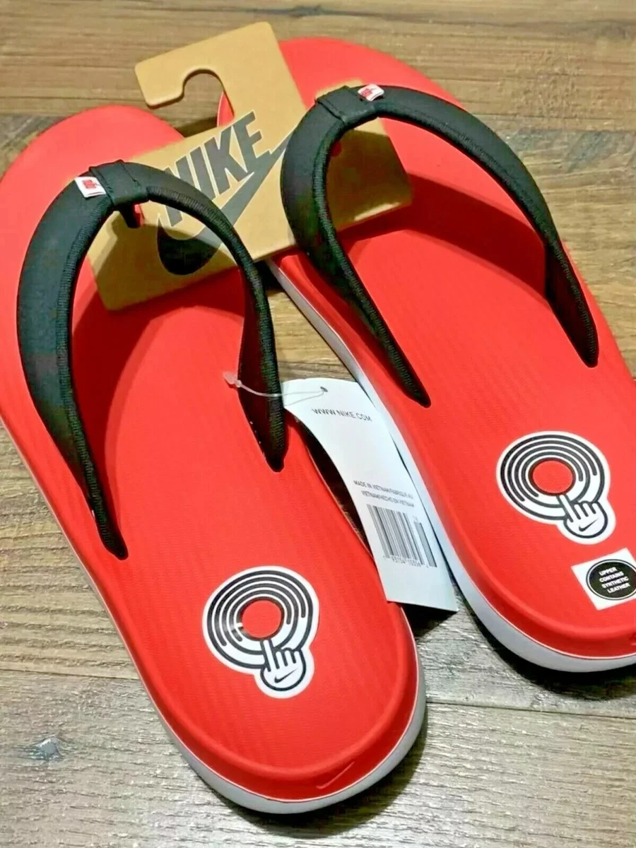 Nike Men's Kepa Kai Slide Sandals Thong Red White Flip-Flops Size 9