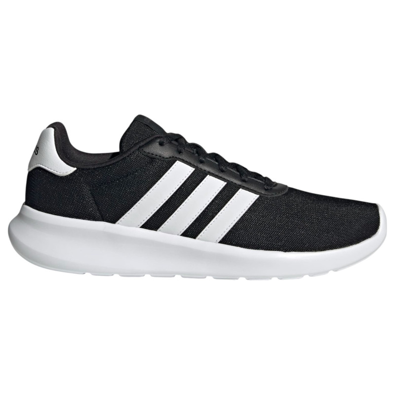 Adidas Mens Lite Racer 3.0 Black/ White Athletic Running Shoes