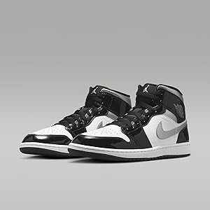 Air Jordan 1 Mid SE Men's Shoes (HV0789-010, Black/White/Metallic Gold/Metallic Silver)