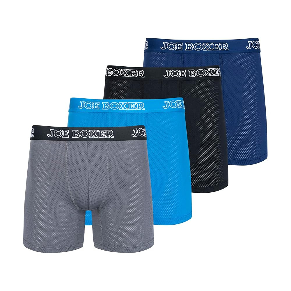 JOE BOXER Mens Underwear Boxer Briefs 4-Pack, Breathable Micro Mesh Underwear for Men Pack Of 4
