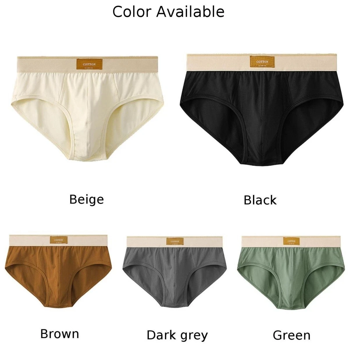 Men\'s Brief Underwear Regular Casual Colorblock Cotton High Elasticity