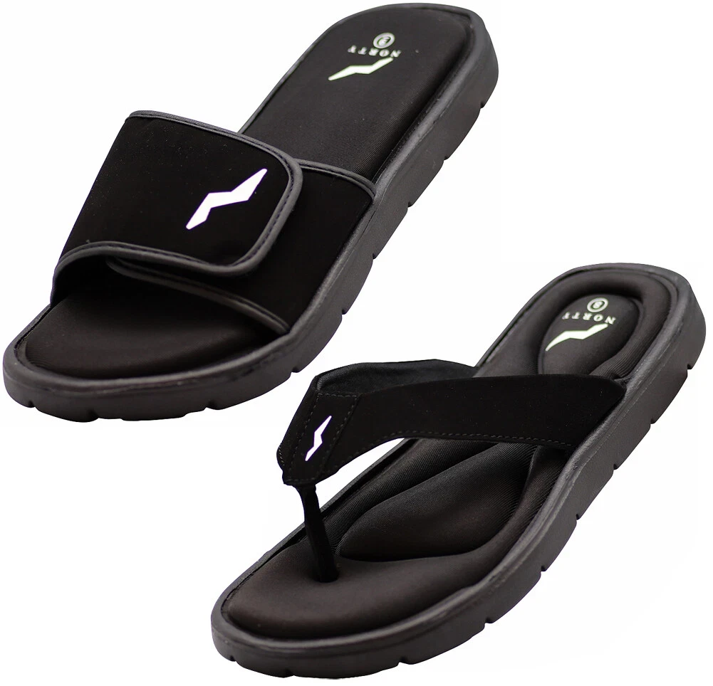 NORTY - Men's Memory Foam Footbed Sandals - Casual for Beach, Pool, Shower
