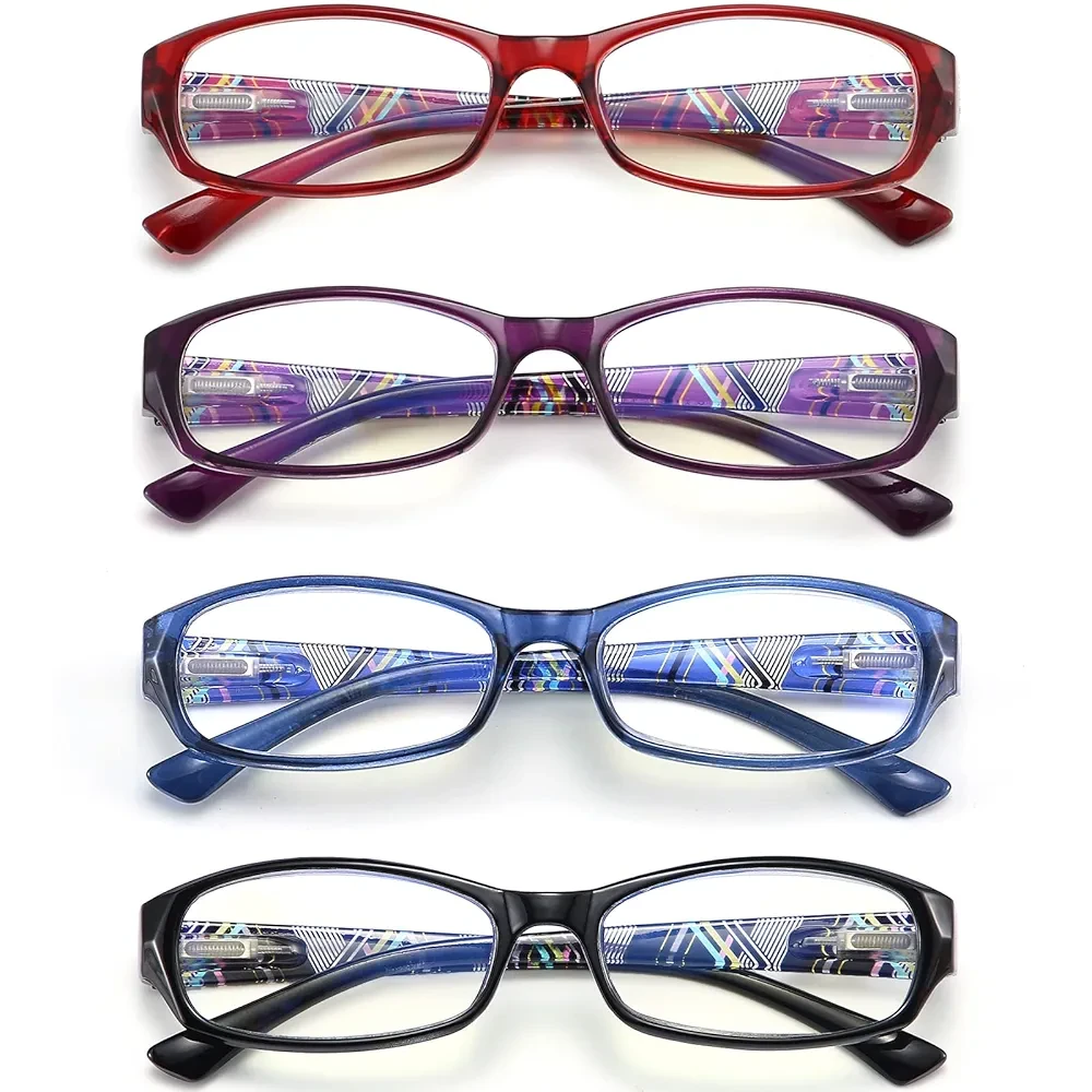Reading Glasses for Women Men Blue Light Blocking - 4 Pack Computer Readers Choose Your Magnification +2.25