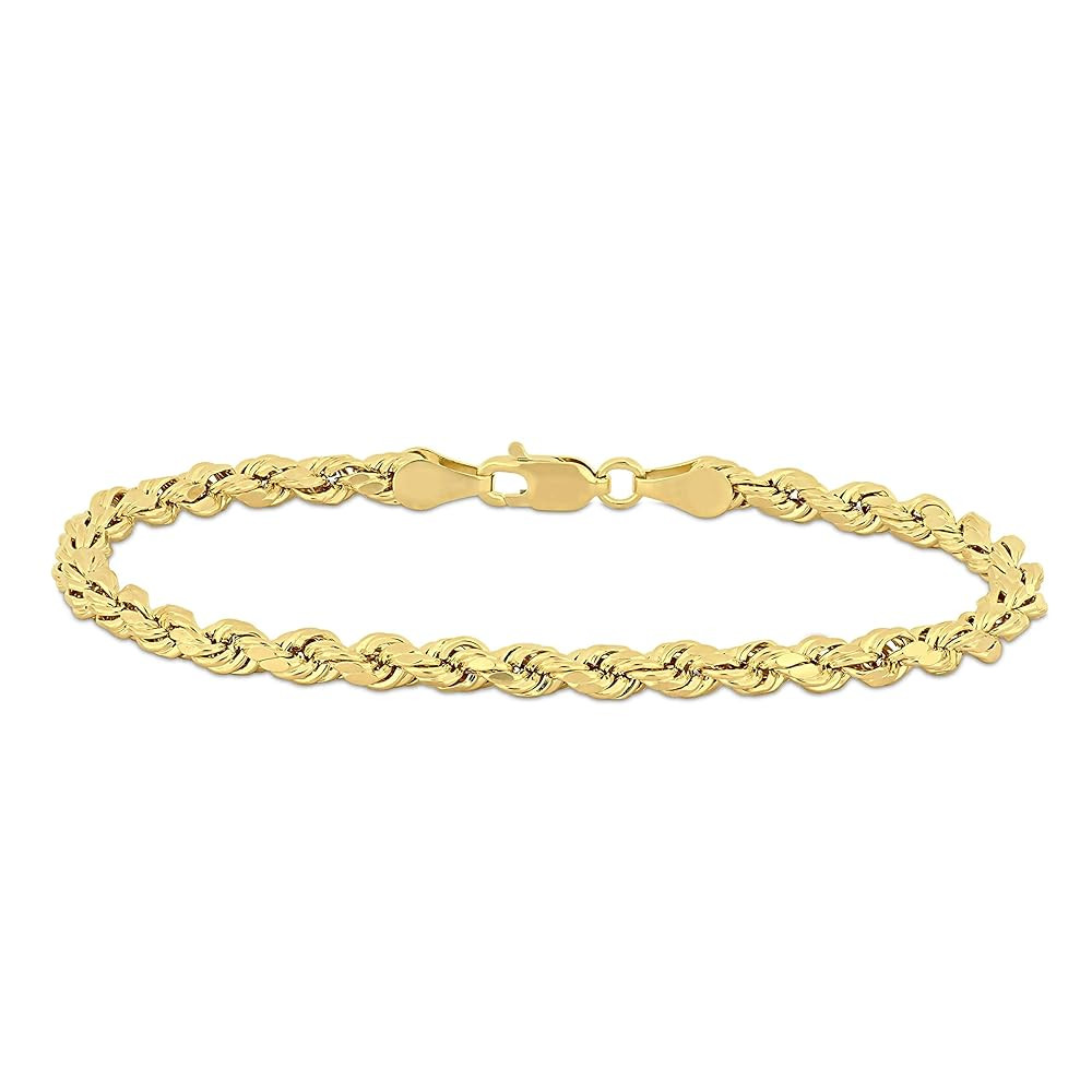 Gold Rope Chain Bracelet for Men & Women – 100% Real 10k or 14k Gold, Lightweight, Premium Craftsmanship