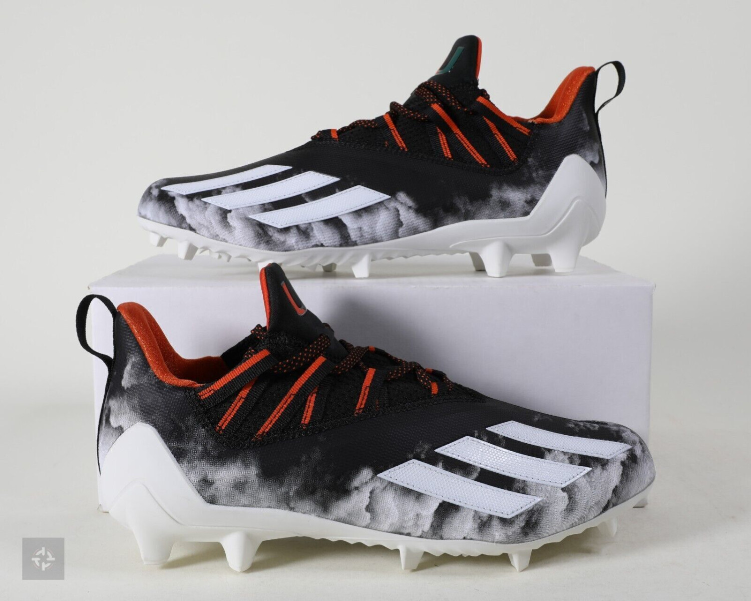 Adidas Adizero 21 Miami Hurricanes PE Football Cleats Men's Size 9-15 (GY5670)