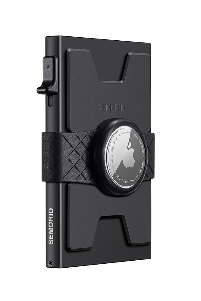 Airtag Wallet for Men - Slim Pop Up Aluminum Case with RFID Blocking, Minimalist Smart Mens Wallet with Expandable Backplate, Holds 12+ Cards, Thin Credit Card Holder (Airtag Not Included, Gift Box)