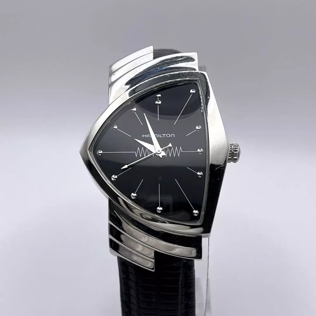 /Hamilton Ventura H244110 Men's Watche Black Dial Quartz Stainless Steel