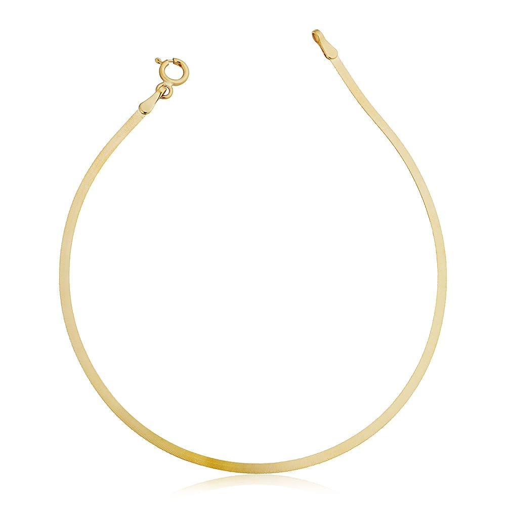 Kooljewelry 10k Yellow Gold 1.8 mm Herringbone Bracelet (7.5 inch)