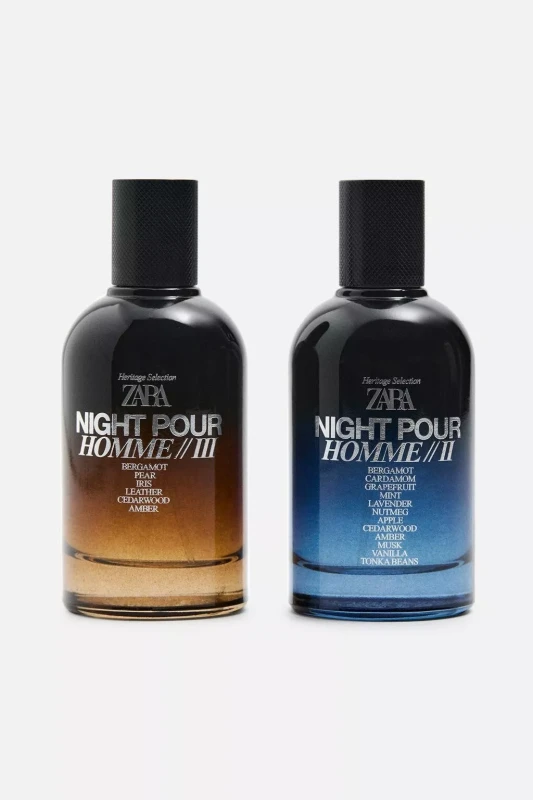 Zara Night Pour Homme II + III Duo Set Eau De Parfum Men 2 X 100ml (3.4 Fl. Oz)
