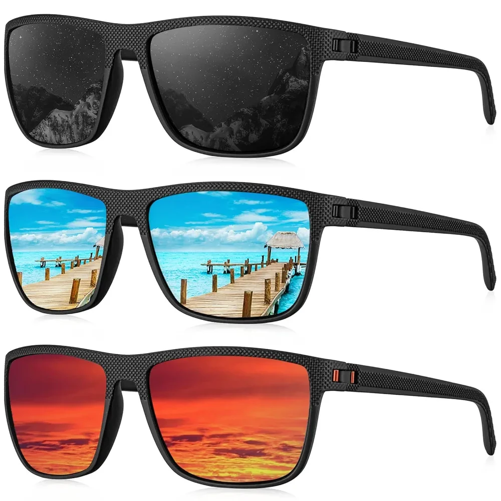 Sunglasses for Men, Lightweight Sun Glasses with UV Protection for Driving Fishing Golf