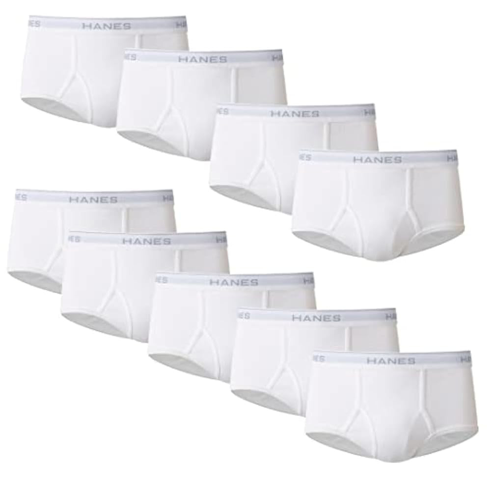 Hanes Men's Moisture-Wicking Cotton Briefs, Available in White and Black, Multi-Packs Available