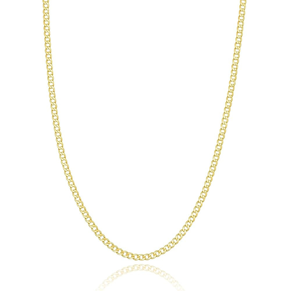 MAX + STONE 10K Gold Chains for Women | 18 or 20 Inch Hypoallergenic Solid Gold Chains in Various Styles