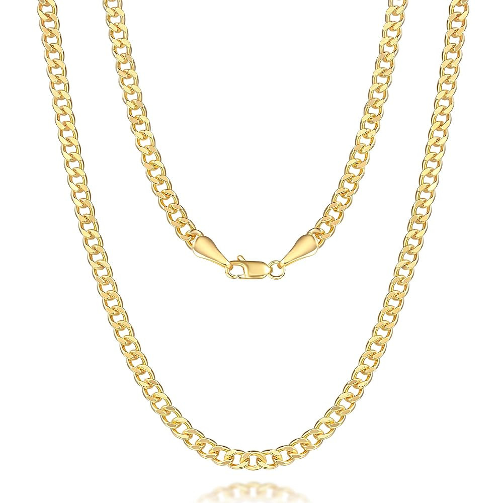 Audrey store 14K Gold Chain for Men Chunky Necklaces for Women Cuban Link Chain for Womens Necklaces Trendy Classic Design and Modern Simplicity Chunky Gold Necklace for Women Non Tarnish 16-24IN (20i