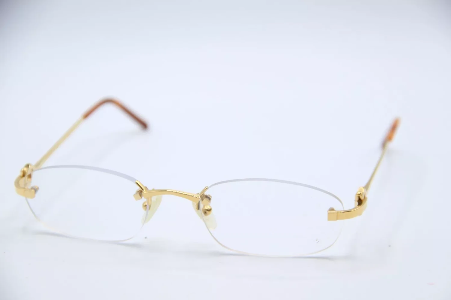 NEW CARTIER PARIS 3336436 GOLD HAVANA RIMLESS AUTHENTIC FRAMES SUNGLASSES 52-19