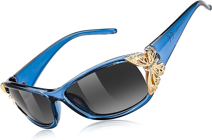 FEISEDY Trendy Polarized Y2K Sunglasses Wrap Around Butterfly Design Fashion Sunnies UV400 Protection B0078