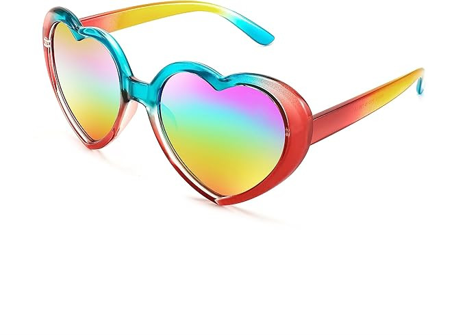 FEISEDY Polarized Heart Shaped Sunglasses Oversized Vintage Fashion Love Eyeglasses for Women UV400 B2337