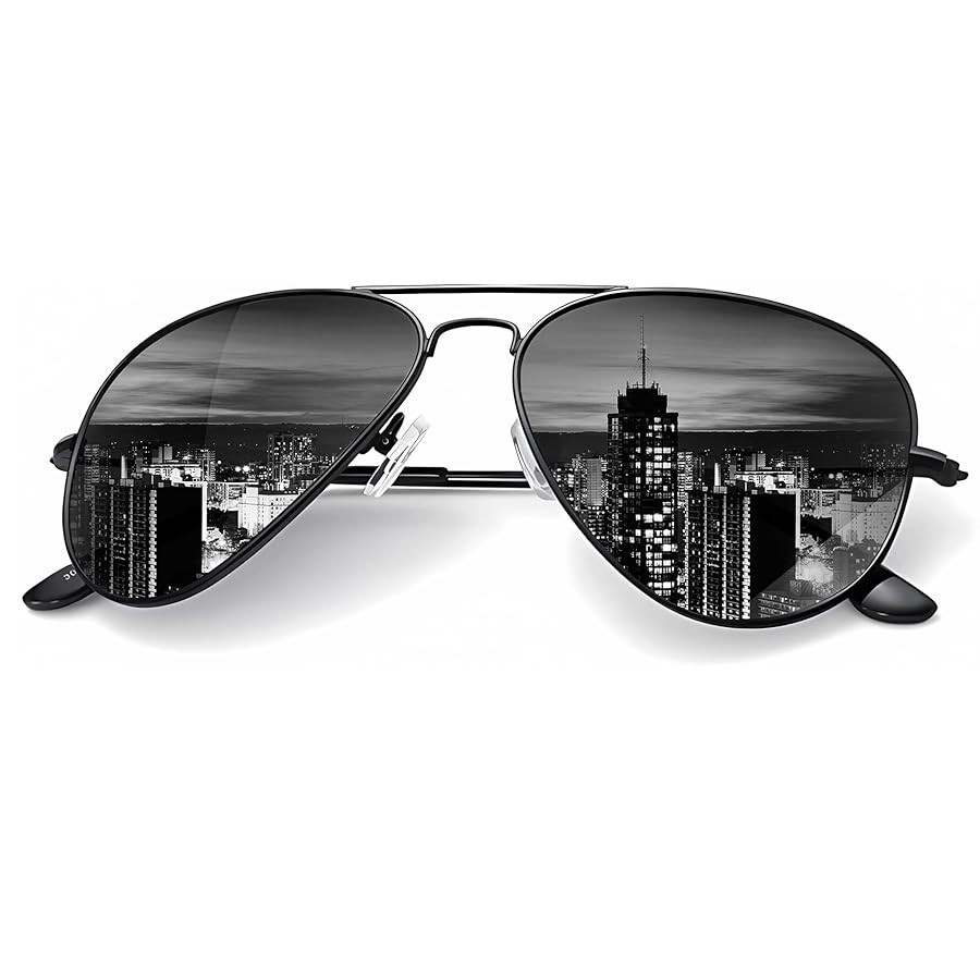 Classic Aviator Sunglasses for Men Women Driving Sun glasses Polarized Lens UV Blocking 300+ bought in past month