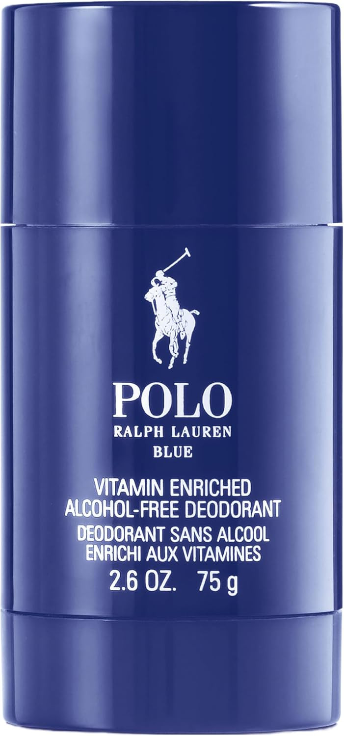 Ralph Lauren - Polo Blue - Men's Deodorant - Aquatic & Fresh - With Citrus, Sage, and Suede - Alcohol-Free, Long Lasting - 2.6 Oz