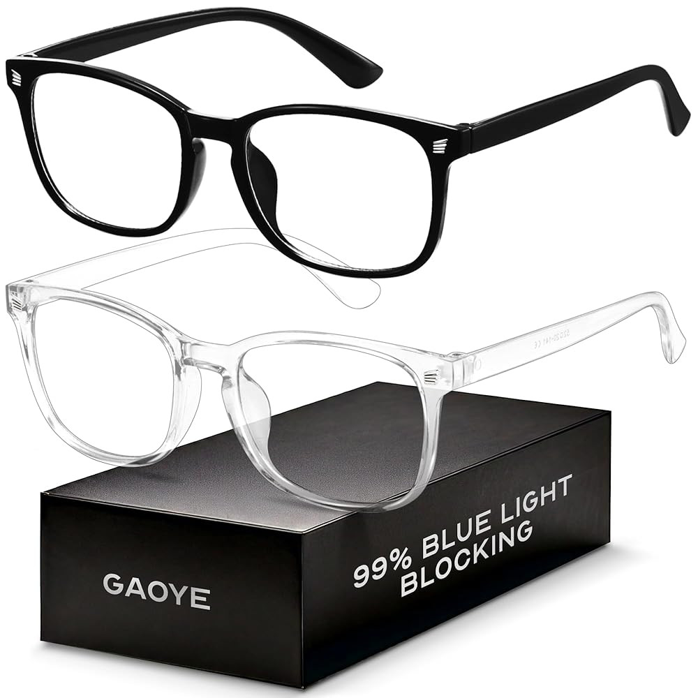 Blocking Glasses - Fashion Square Eyeglasses, Anti UV Ray Computer Gaming Glasses Blue Blockers for Women/Men