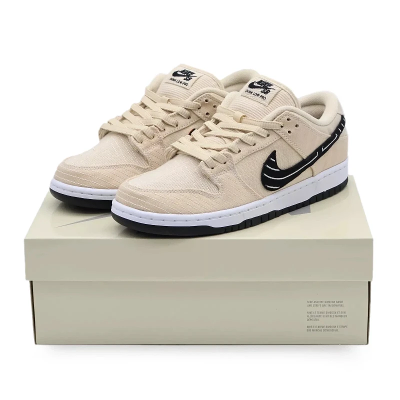 Albino & Preto Nike SB Dunk Low Pro Pearl White Fossil Sail (Men's)