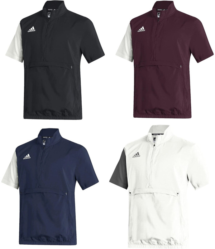 adidas Men's stadium woven 1/4 zip short sleeve golf pullovers - Multiple Colors