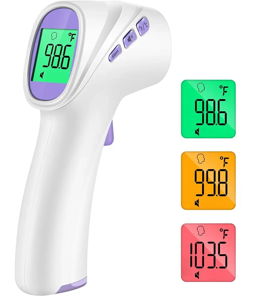 No-Touch Thermometer for Adults and Kids, Digital Thermometer with Fever Alarm, Fast Accurate Results, Easy for All Ages, FSA Eligible