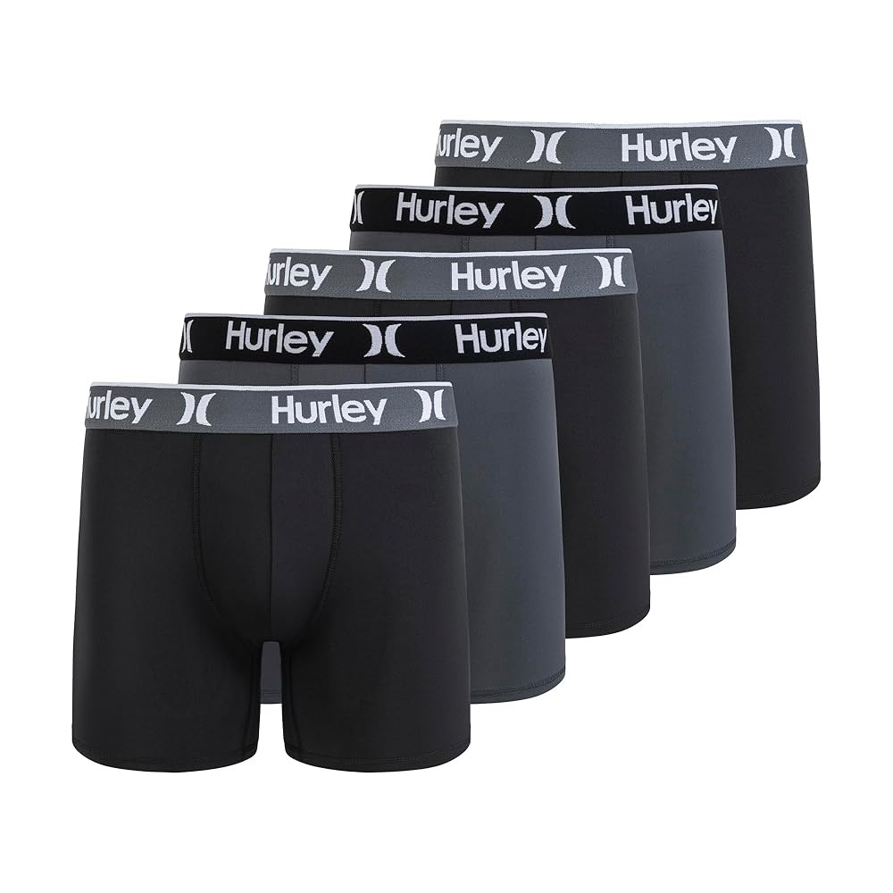 Hurley Men's 5 Pack Stretch Boxer Briefs