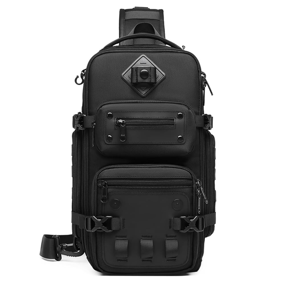 Sling Bag Tactical Sling Backpack Anti Theft Shoulder Crossbody Bag Water Resistant Travel Bag for 12.9 Inch Ipad