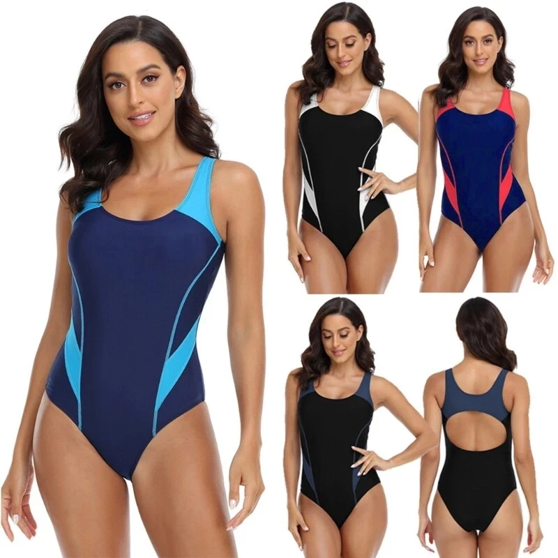 Womens Sexy Swimsuit Active Lap Bathing Suit Swimmer-Suits Monokini
