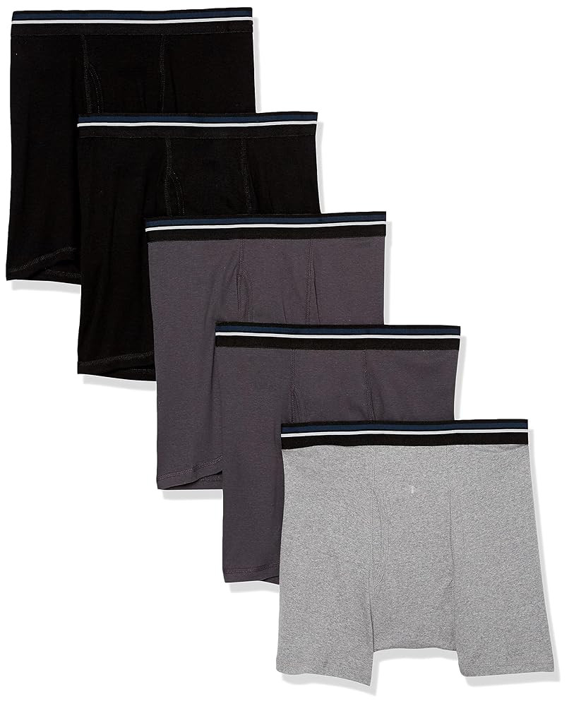 Men's Underwear Boxer Briefs, Comfortable Cotton, Tag-Free, Pack of 5