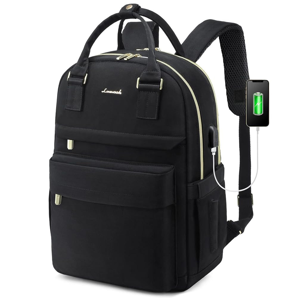 LOVEVOOK Laptop Backpack for Women 15.6 Inch Laptop Bag with USB Port, Fashion Waterproof Backpacks Teacher Nurse Stylish Travel Bags Vintage Daypacks Bookbag for College School Work