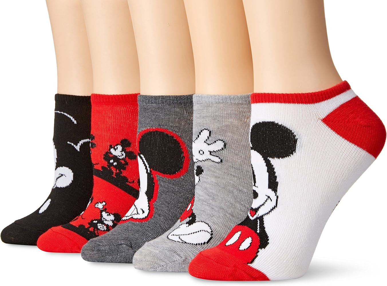 Disney Women's Mickey Mouse 5 Pack No Show Socks