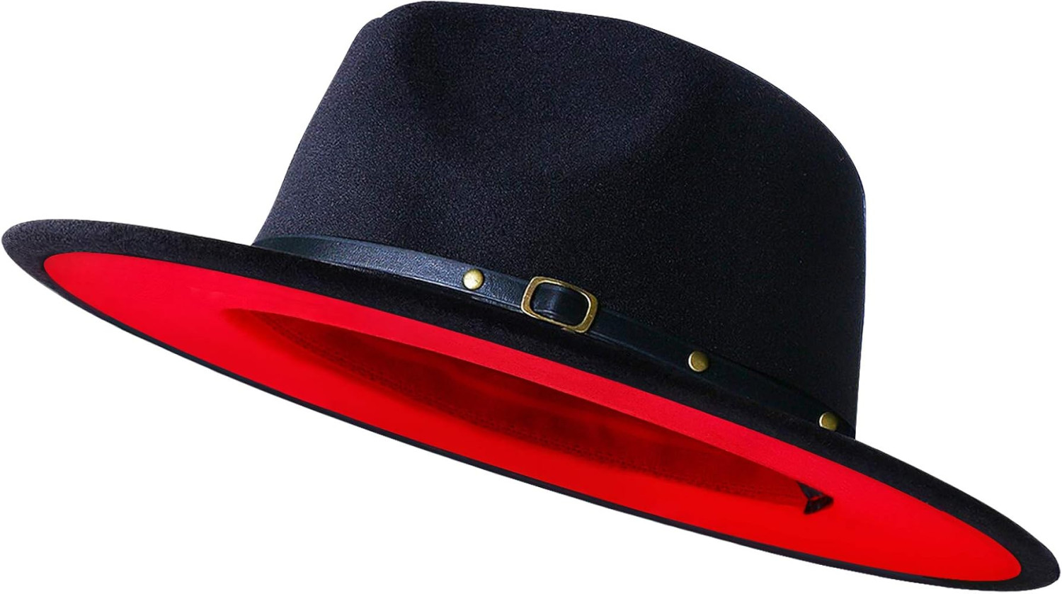 Wide Brim Fedora Hats for Women Men Two Tone Dress Hat Felt Panama Hat in Two Audlt Size
