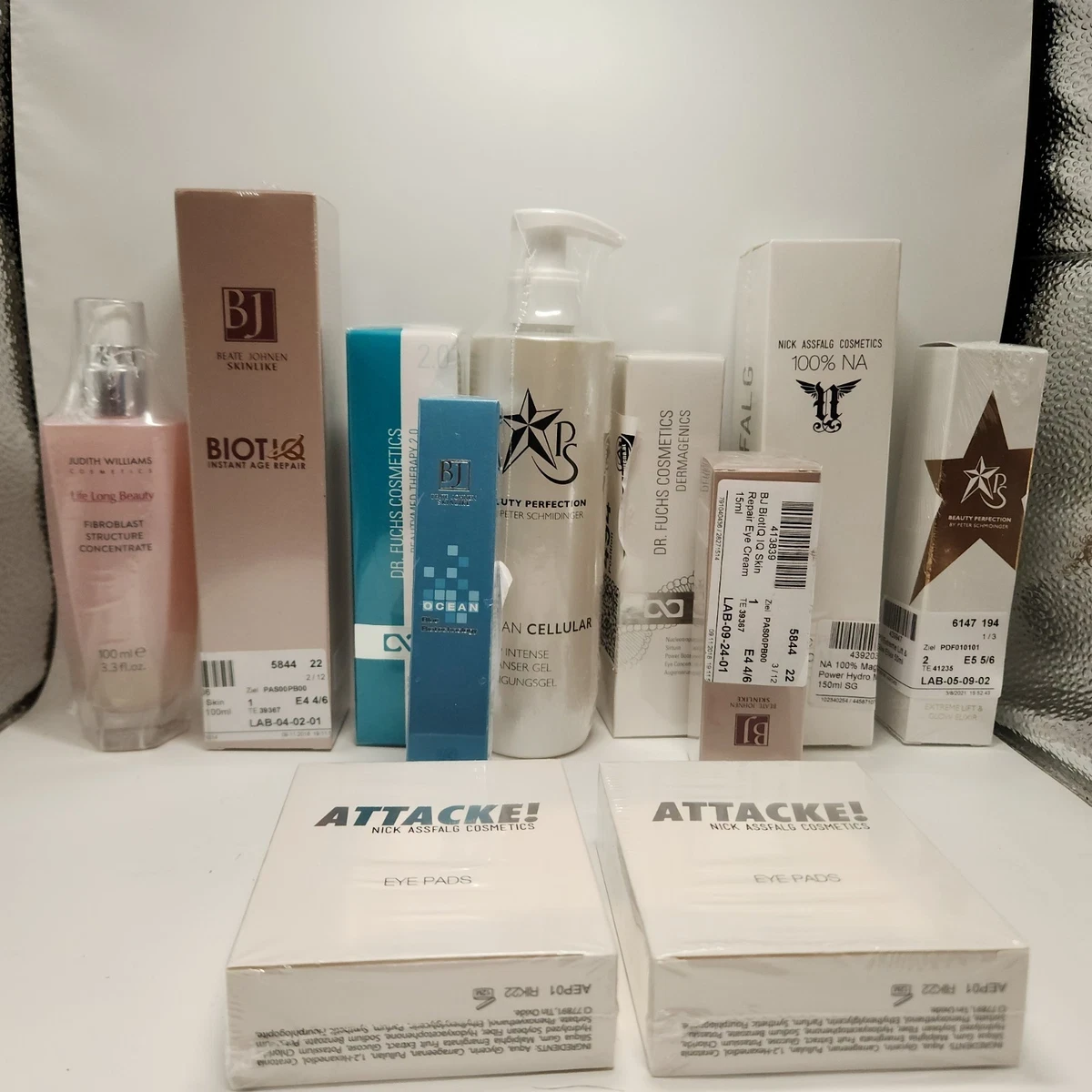 Kosmetikprodukte Konvolut 12x Nick Assfalg, Beate Johnen, Dr. Fuchs Cosmetics