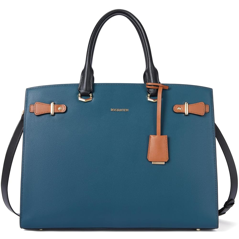 BOSTANTEN Briefcase for Women 15.6 Inch Genuine Leather Laptop Briefcase Shoulder Work Tote Bag Purse