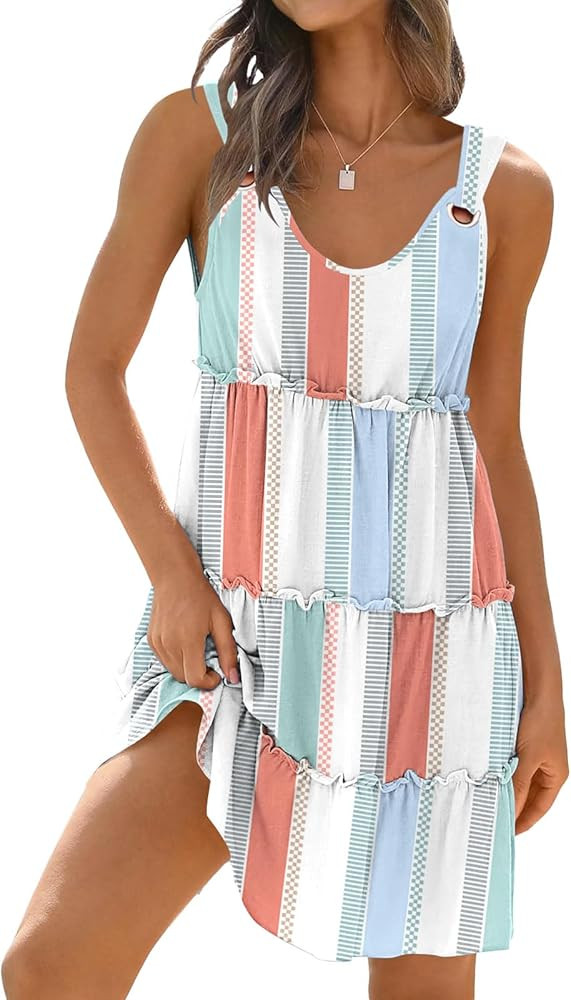 Summer Dresses for Women 2025 Sundresses Vacation Sleeveless Beach Swimsuit Cover Ups Spring Outfits Casual Sun Dress