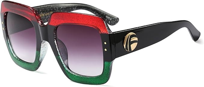 FEISEDY Retro Trendy Square Sunglasses for Women Oversized Stylish Inspired Shades Vintage Desinger Sunglasses B2276