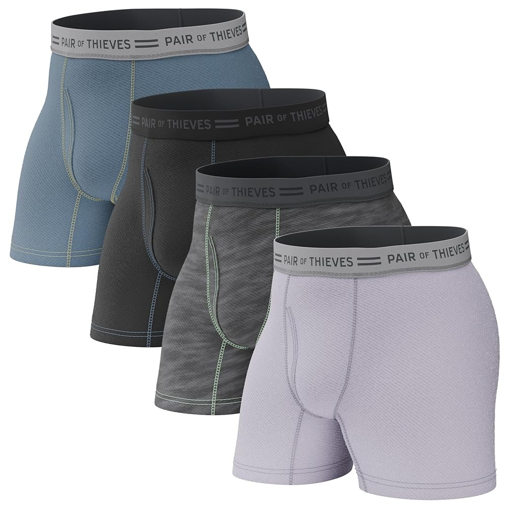 Pair of Thieves Soft Cotton Boxer Briefs for Men Pack (4 & 8 Pack) - Tagless Mens Underwear for All-Day Comfort and Support