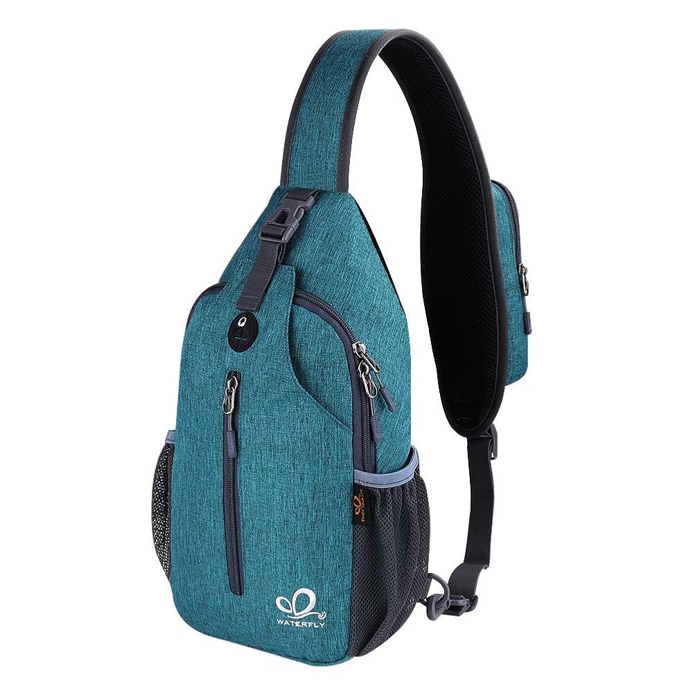 WATERFLY Crossbody Sling Backpack Sling Bag Travel Hiking Chest Bag Daypack
