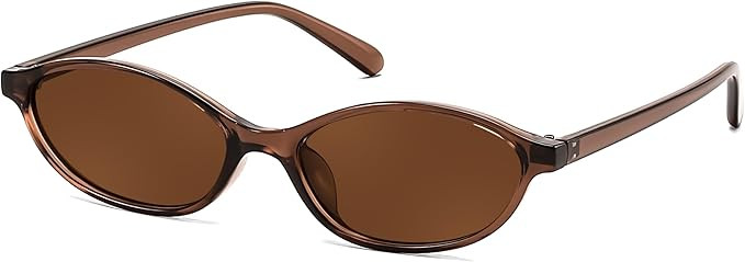 FEISEDY Retro Oval Cat Eye Sunglasses for Women 90s Narrow Lightweight Shades Y2k Trendy Sunnies B0257