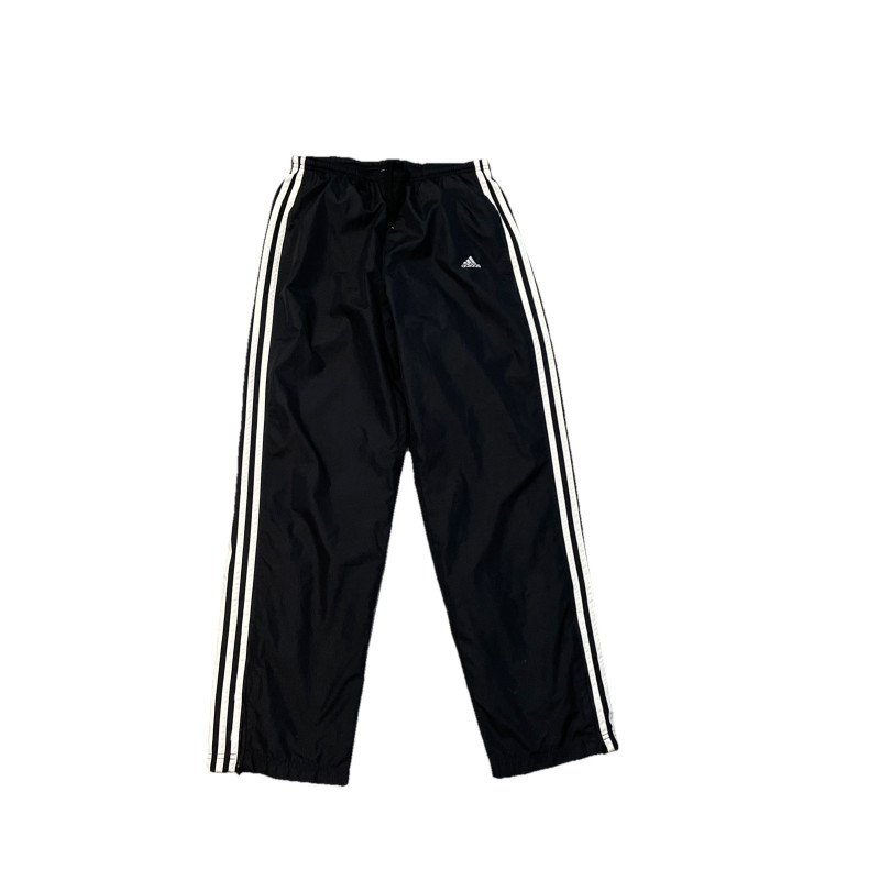 Adidas Men's Black Open Hem 3-Stripes Track Pants, Size M Black