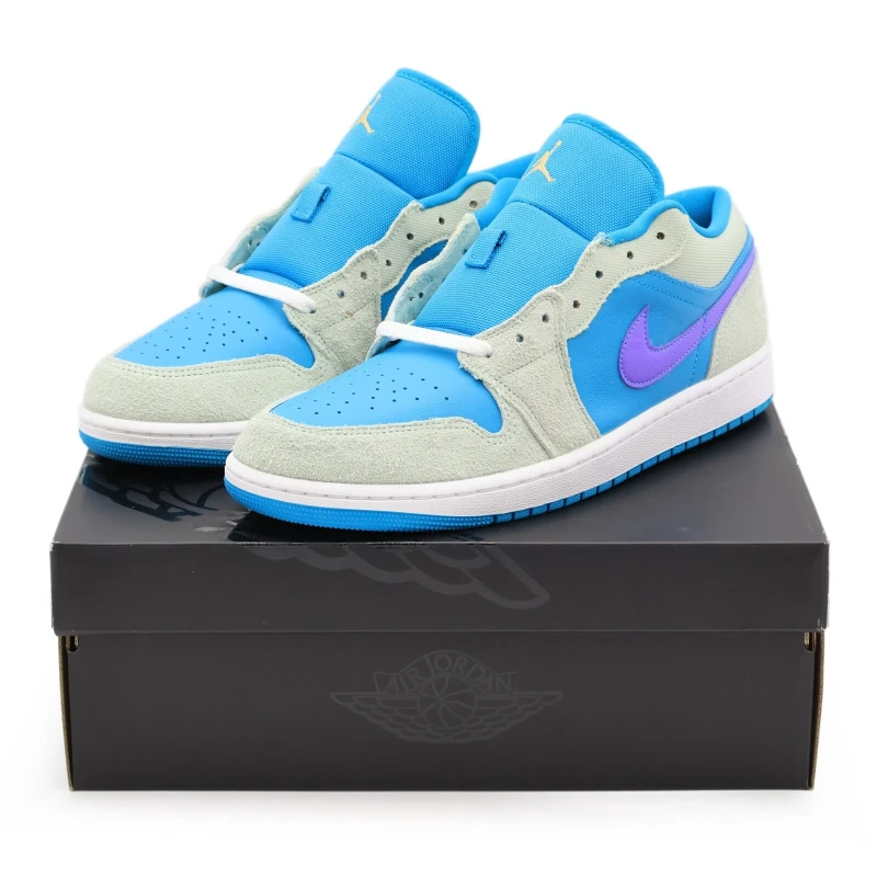Nike Air Jordan 1 Low Aquatone Psychic Celestial Gold Blue (Men's)