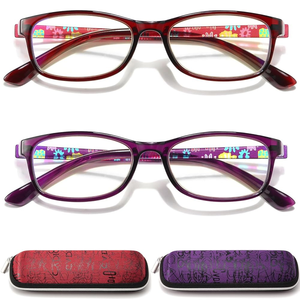 Reading Glasses for Women Blue Light Blocking Computer Readers, Flexible Eyeglasses Anti Eyestrain/Glare/UV