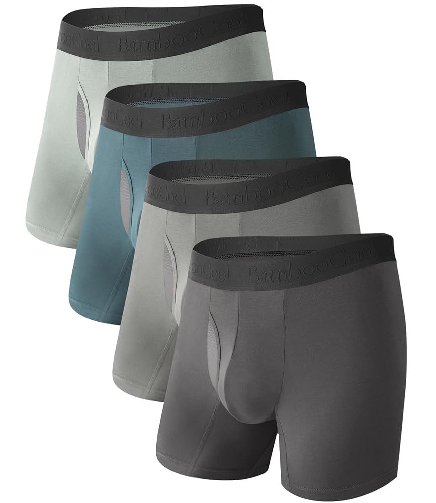 BAMBOO COOL Men's Ultra Breathable Underwear Mesh Boxer Briefs with Lightwight Wasitband,No Ride Up,Multipack