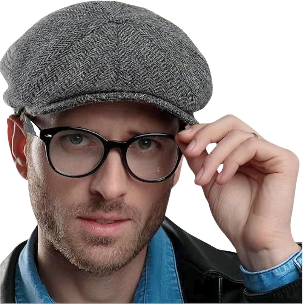 Biddy Murphy Authentic Irish Newsboy Cap, 100% Genuine Irish Made Tweed Hat, Traditional 8 Panel Style Imported from Ireland