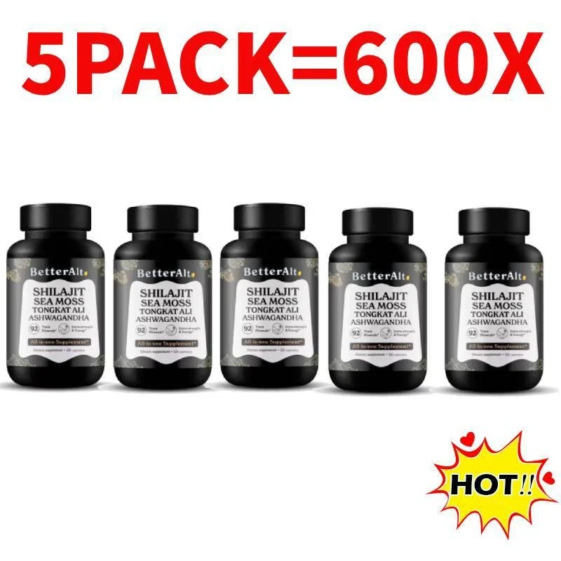 NEW BetterAlt Shilajit Sea Moss Ashwagandha 92 Minerals Supplement 600Cap s