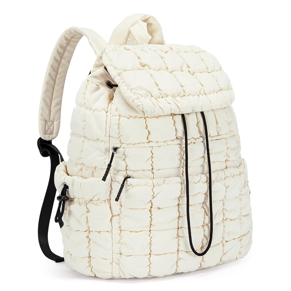 CLUCI Puffy Quilted Backpack Purse for Women, Casual Lightweight Daypack for Women Travel